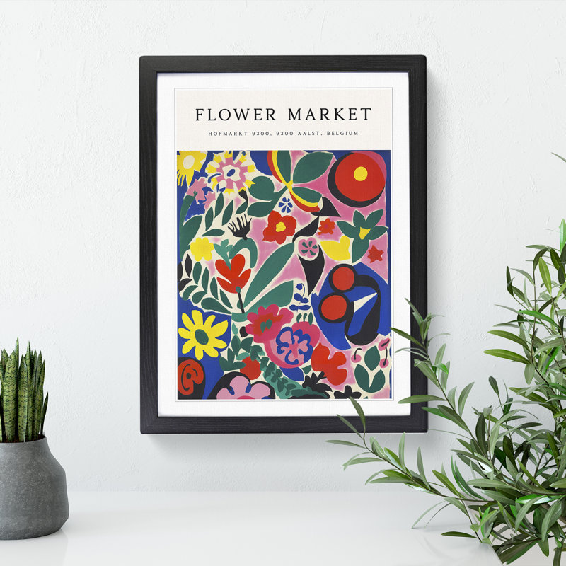 Belgium Flower Market Exhibition No.1 - Single Picture Frame Print on Wood, 46cm H x 34cm W x 2cm D