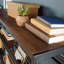Industrial Desk With Hutch, Brown Finish