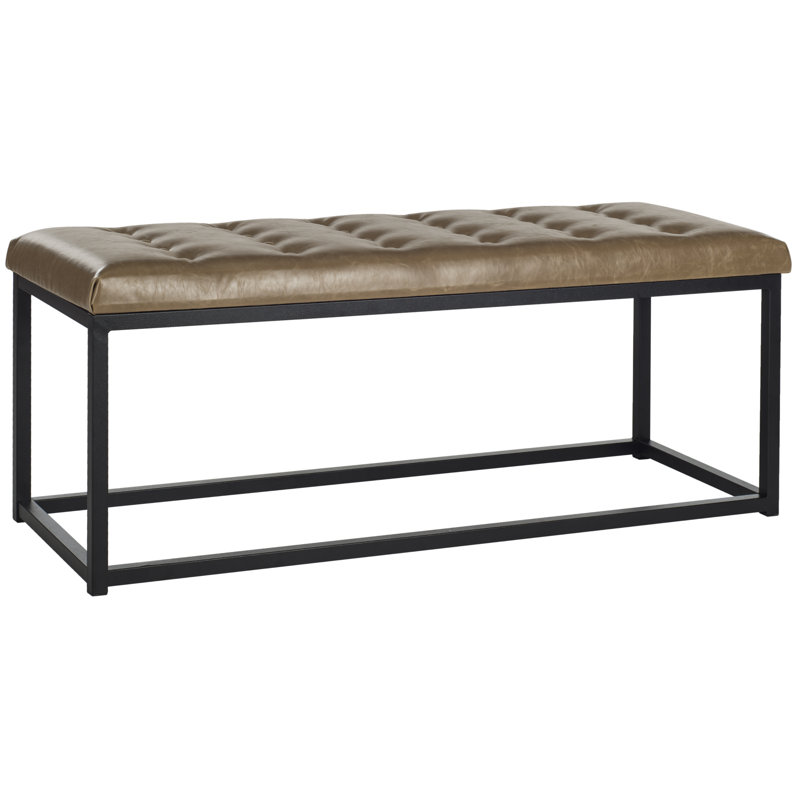 Landry Faux Leather Upholstered Bench, Tan