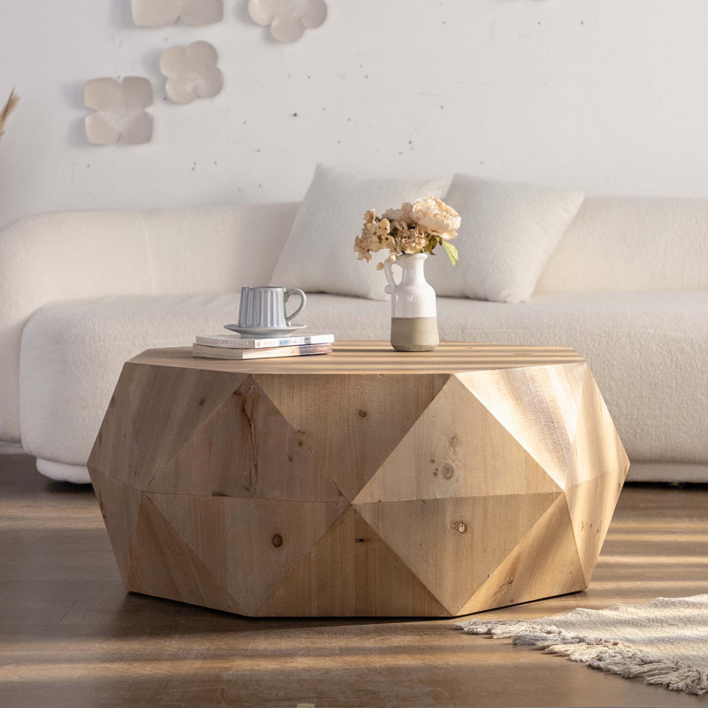 Table basse tridimensionnelle de style rétro américain, Naturel
