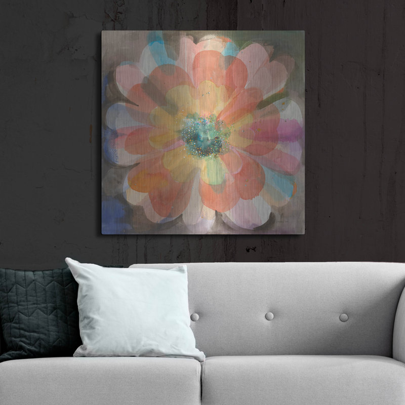 Art mural en métal «Kaleidoscope Flower» par Danhui Nai, Winston Porter, H 36 po x l 36 po