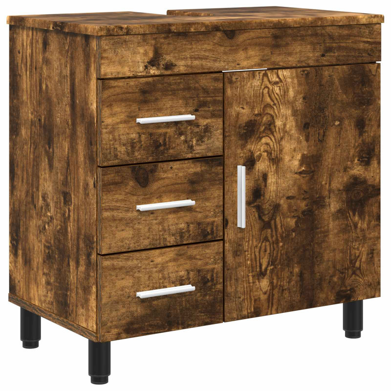 60cm Bathroom Vanity Base Only, Smoked Oak