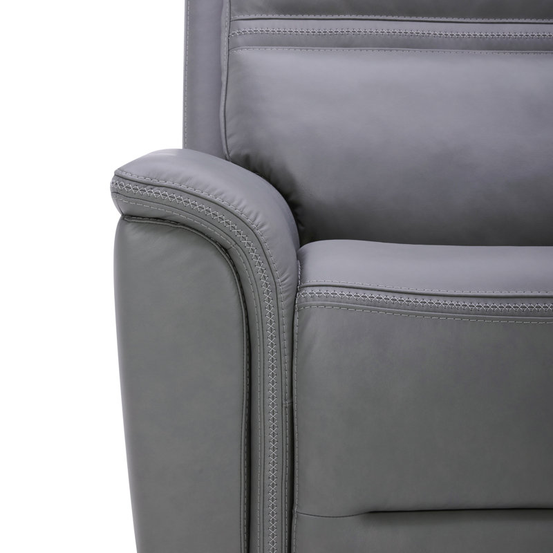 Canapé inclinable électrique en cuir 87 po Cabrero, Gris