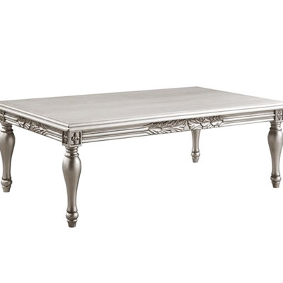 Table basse Platinum avec un design classique - 20 po de hauteur x 59 po de largeur et 34 po de profondeur, en bois massif et pour le salon
