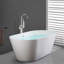 Robinet de baignoire autoportant à poignée simple classique avec douche à main-111704768