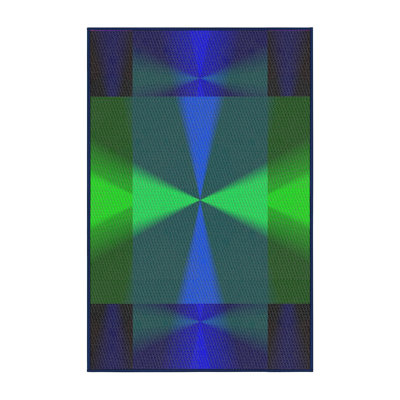 Tapis abstrait vert / bleu