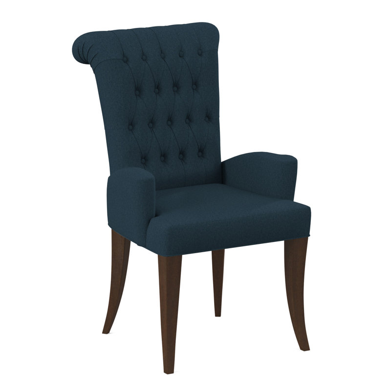 Gossamer Dining Chair, American Walnut, Margaret Lagoon Polyester Blend