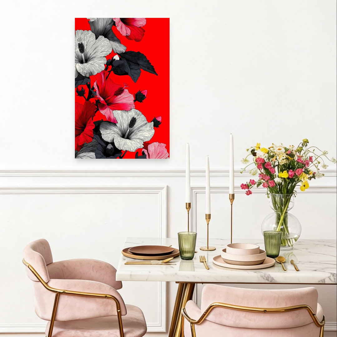 Vibrant Tropical Hibiscus Bold Modern Vibrant Hibiscus Flower Nature Wall Art Print