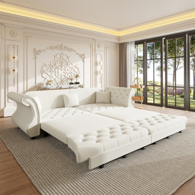 Canapé-lit Chesterfield surdimensionné de 97,6 po