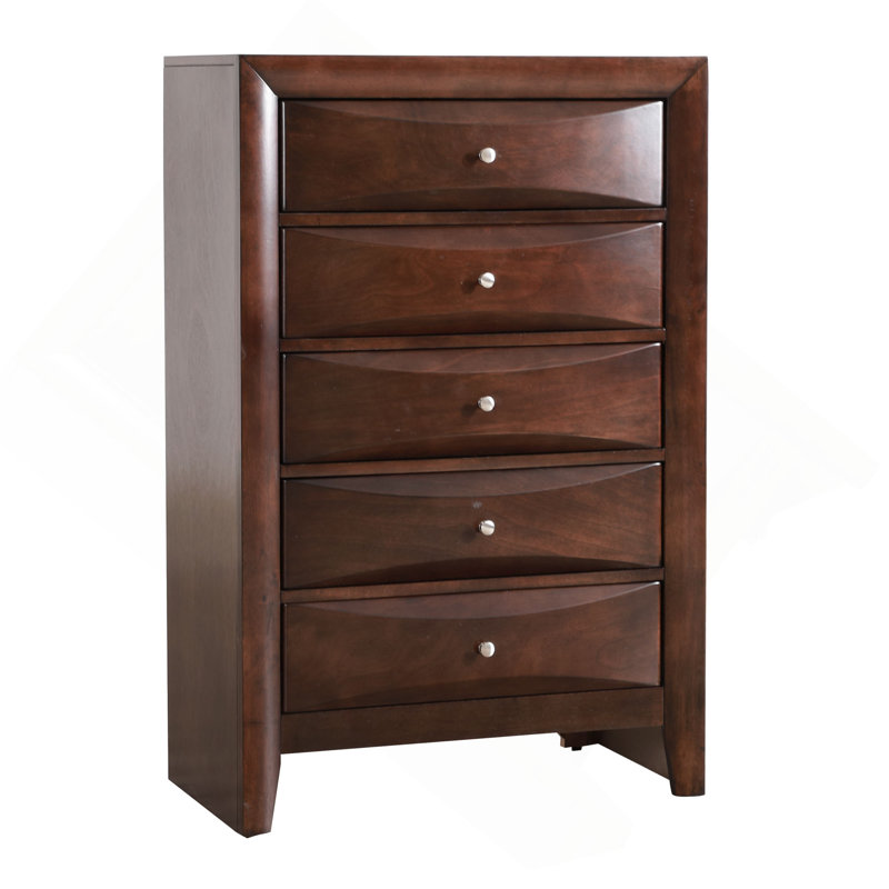 Commode verticale avec tiroir incurvé, Cappuccino