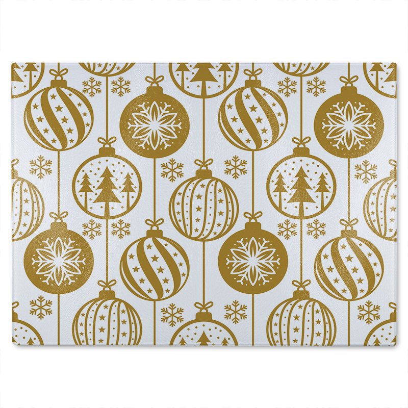 Christmas Baubles Dining Glass Chopping Board
