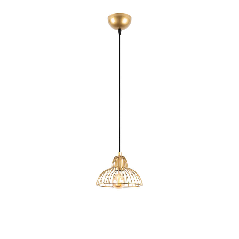 Luminaire suspendu en dome à 1 lumière, Or brillant