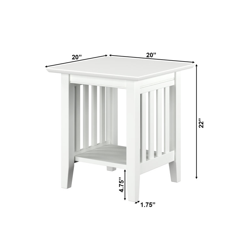 Moffett Solid Wood End Table, White