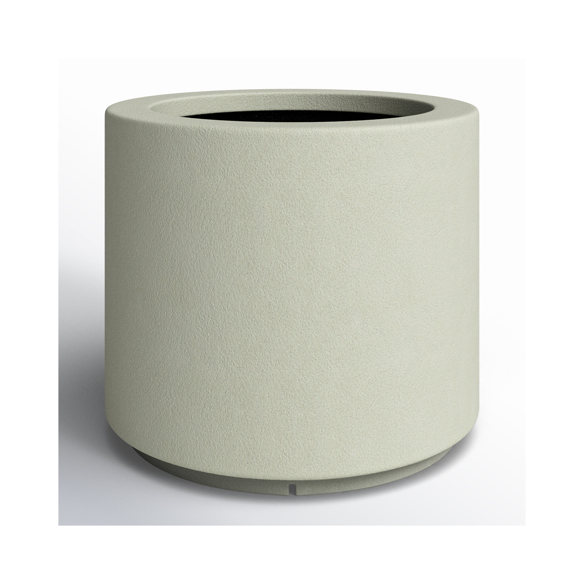 Gita Large Lightweight Outdoor 23" x 19" Round Planter Box, Sandstone Granite