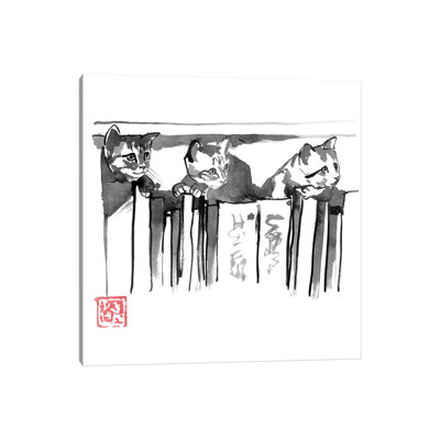 Cats In Library by Péchane - Painting on Canvas