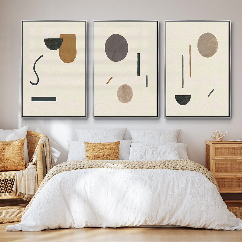 Marbré blanc I, ensemble de 3 toiles encadrées sur toile, Encadrement argenté, H 40 po x l 78 po x P 2 po