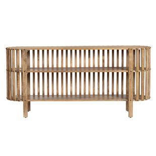 Solid Mango Brown 1 Shelf Sofa_Console Table