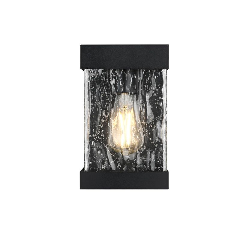 Linch Outdoor Wall Sconce in Black, 10" H x 6" W x 4" D