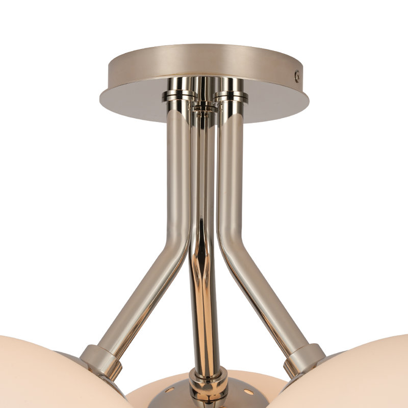 Plafonnier semi-encastré en verre Dollinda, Nickel