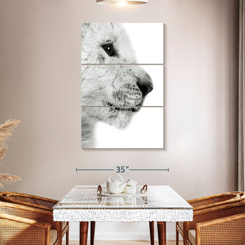 Brampt Lion Cub Profile, 50" H x 32" W