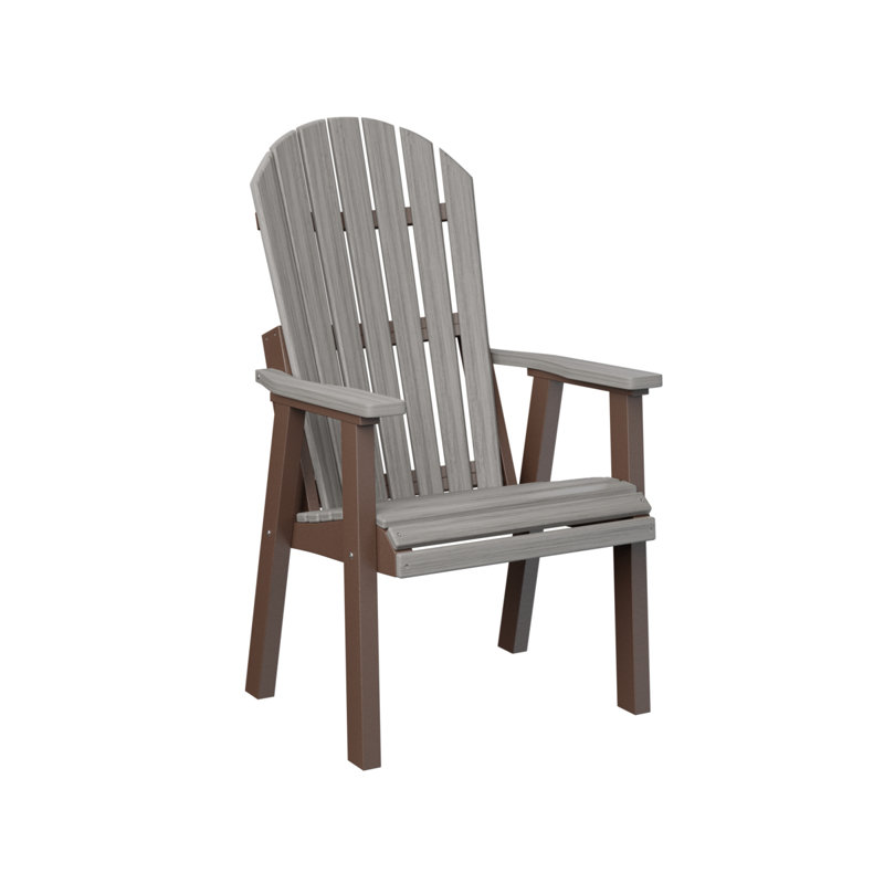 Comfo Back Outdoor Dining Armchair, Gray/Chocolate Brown