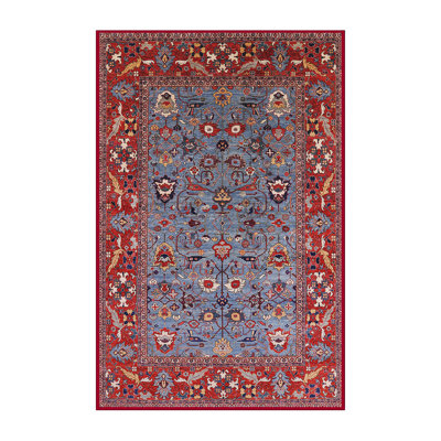 Tapis oriental bleu / rouge
