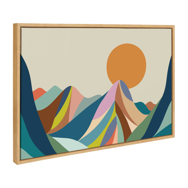 «Mountains Crop» par Rachel Lee, 3 oiseaux, reproduction d'art sur toile encadrée, Naturel