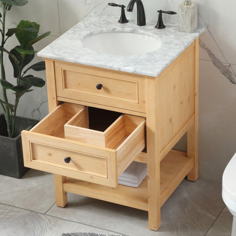 Ensemble de meuble-lavabo simple 24 po Bonsai, Naturel
