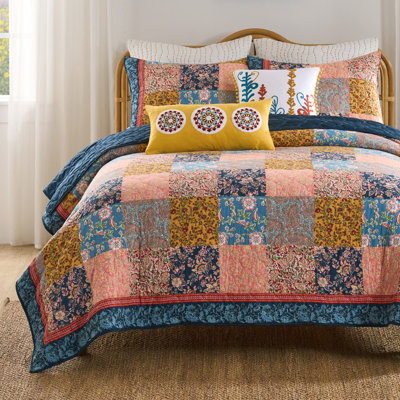 Greenland Home Fashions Tangier Multi 2-Piece Reversible Quilt Set – Twin/XL