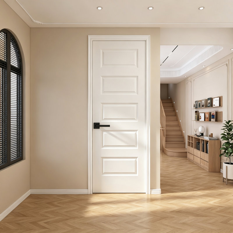 Dalle de porte intérieure en composite 28 po x 80 po à 5 panneaux carrés, 28 po x 80 po