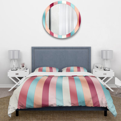 Ensemble de housse de couette en microfibre blanc / rose Vibrant