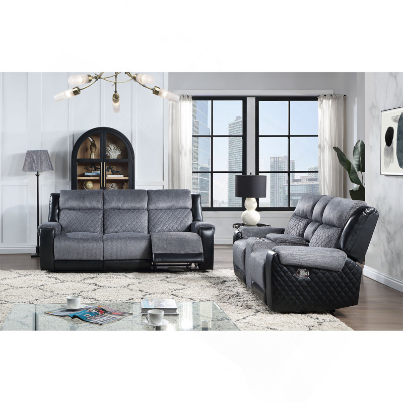 Causeuse inclinable gris / noir ALICIA
