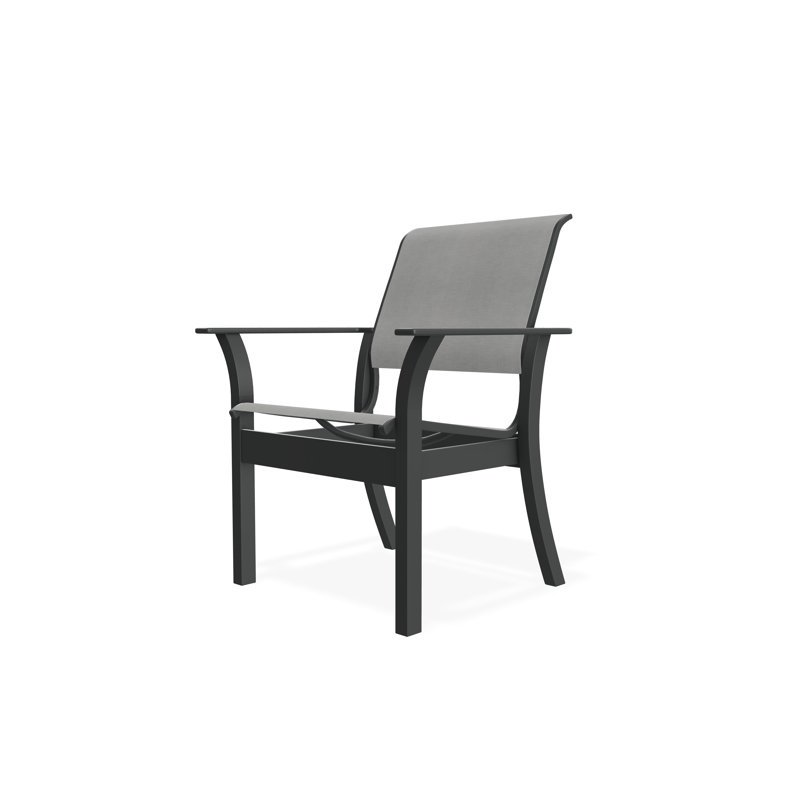Chaise de café empilable en polymère de qualité marine Leeward Sling, Graphite, Titane Sunbrella®