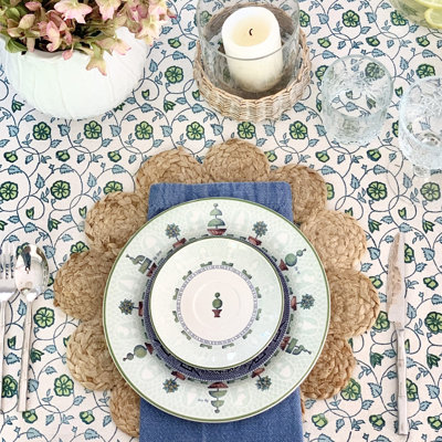 Nappe rectangulaire - Brise de mer bleue et verte