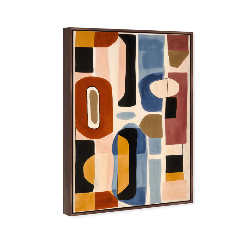 Oliver Gal Rhythmic Colorscape I Abstract - Heavy Gel Top Coat Framed Canvas Art, Brown, 55" H x 37" W