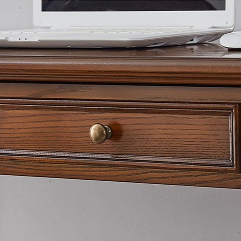 Bureau d'écriture rectangulaire en bois massif avec tiroirs Black Walnut, H 29,92 po x l 47,24 po x P 23,62 po, Noir noyer