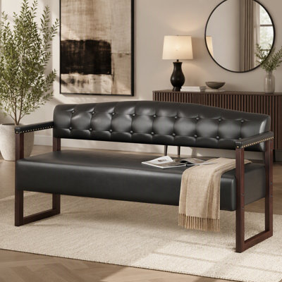 57.83 " Faux Leather Loveseat