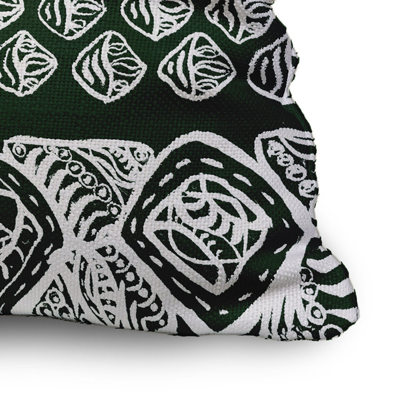 Housse de coussin en coton carrée/insert, Vert foncé, 20 po X 20 po
