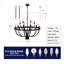 Lustre noir industriel de style lustre rustique rétro à 18 lumières de style lustre noir pour salle à manger, îlot de cuisine, salon, E12