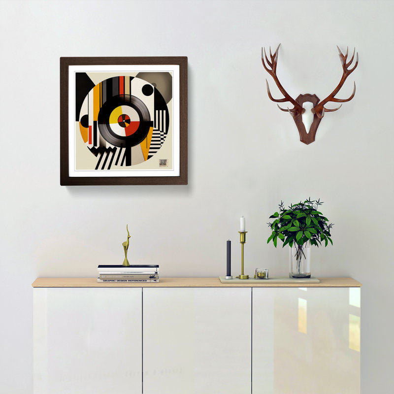 Vinyl Record Bauhaus - Single Picture Frame Print on Wood, Walnut