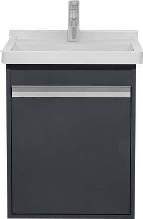 Wall Mount 17" Single Bathroom Vanity Base Only, Graphite Matte