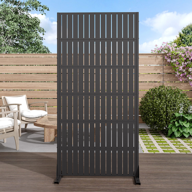 Paravent d'extérieur 72 po, H 72 po x l 35 po x P 16 po, Noir