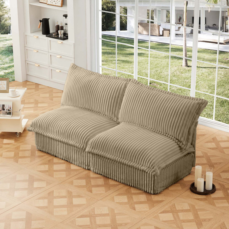 Canapé convertible polyvalent avec plusieurs coussins pour le salon et la chambre à coucher, Chameau