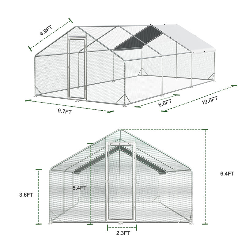 Parc à poulets Danautica 189,15 pieds carrés