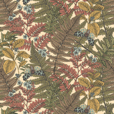 Wild Ferns Juniper Smooth Matt Wallpaper