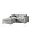 Canapé d'angle modulaire 80" x 40" en polyester, 3 pièces, gris