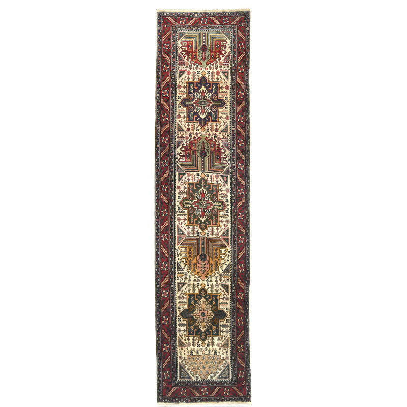 One-of-a-Kind Cream Traditional 3X12 Oriental Area Rug