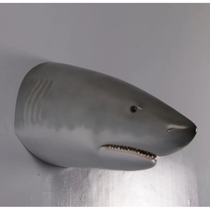 Statue décorative grande tête de requin blanc