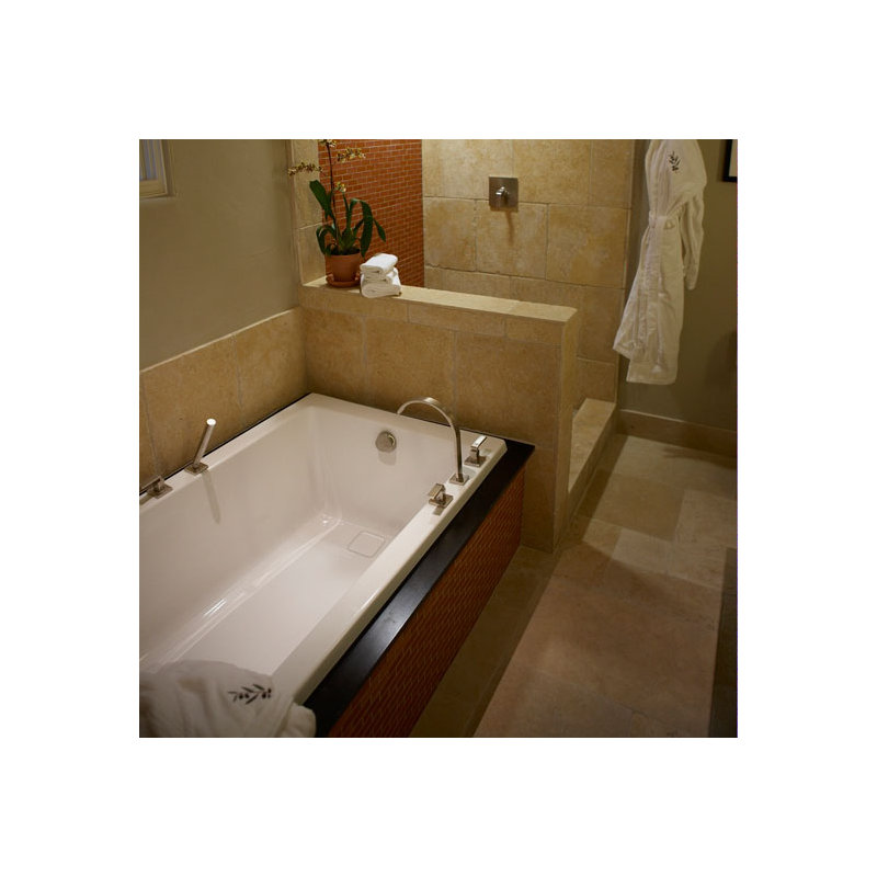 Marlie 60'' L Soaking Bathtub, White, Polished Chrome