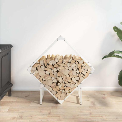 Support à bois de chauffage vidaXL blanc 31,5 x 9,8 x 31,5 po